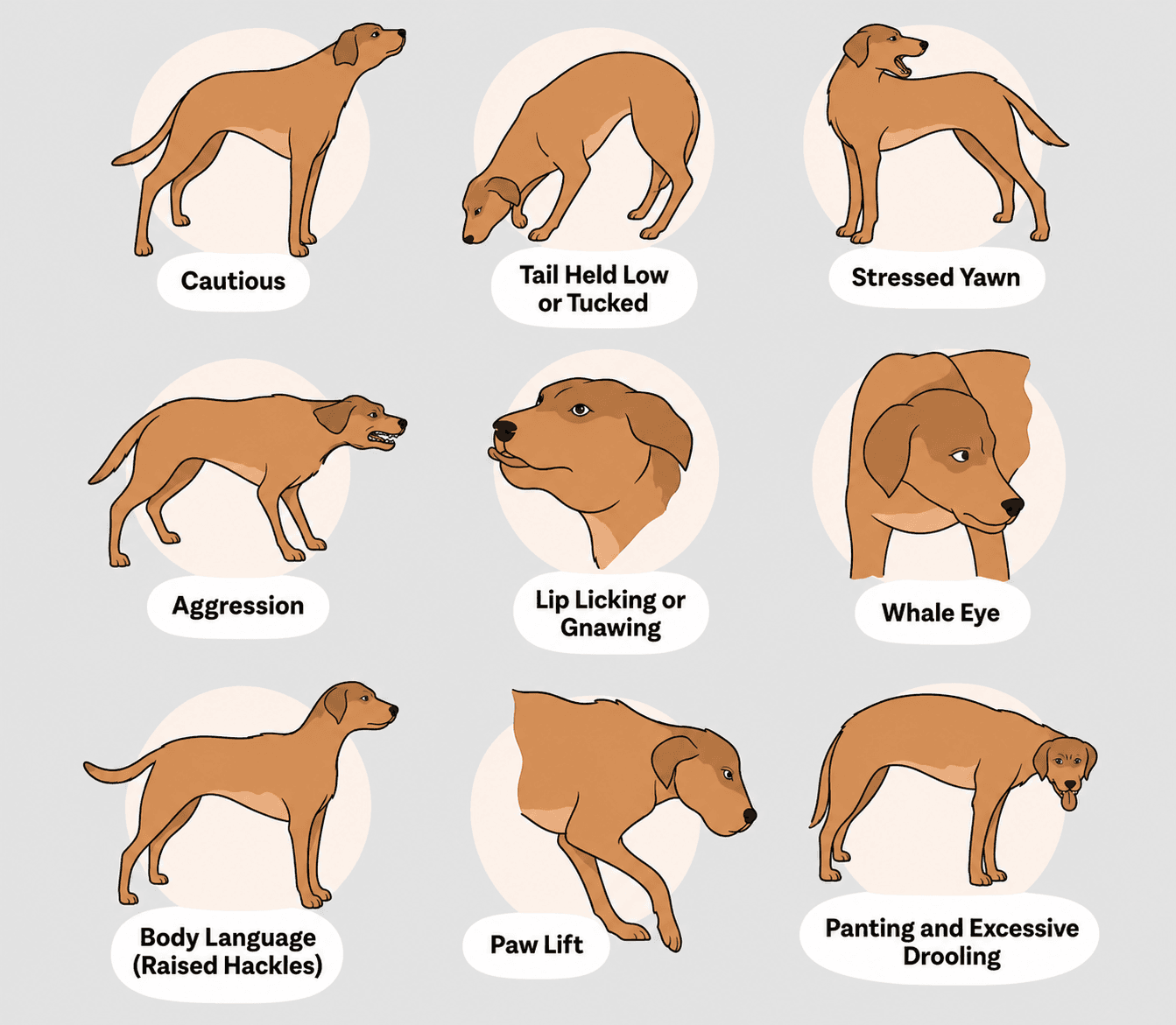 Dog showing stress signals with pinned back ears and whale eye
