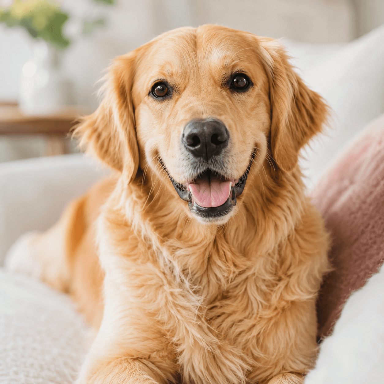 Happy client dog looking comfortable and cared for
